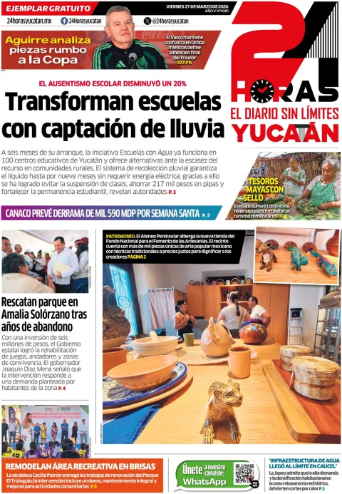 Portada de 24 Horas Yucatan del 2026-03-27