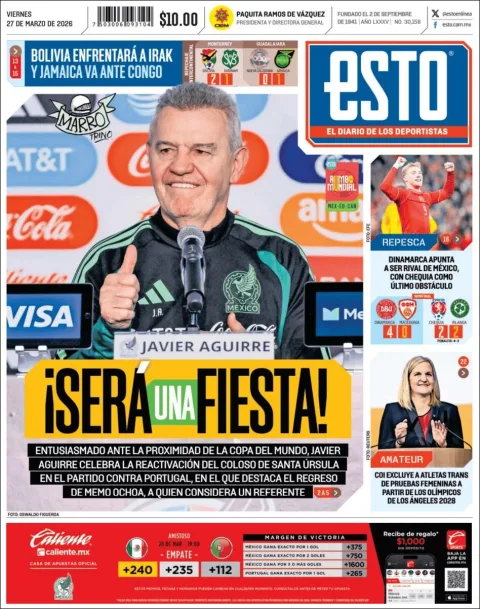 Portada de Esto del viernes, 27 de marzo de 2026