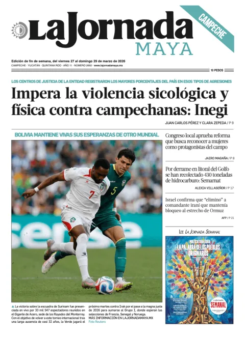Portada de La Jornada Maya Campeche del viernes, 27 de marzo de 2026