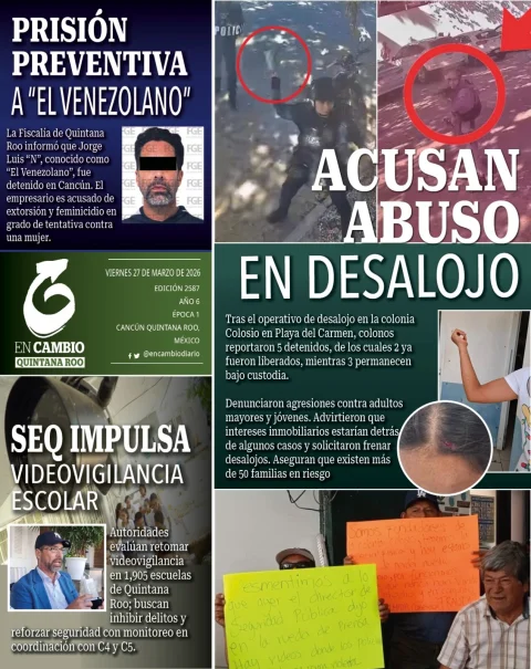 Portada de En Cambio - Quintana Roo (contraportada) del viernes, 27 de marzo de 2026