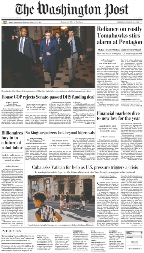 Portada de The Washington Post