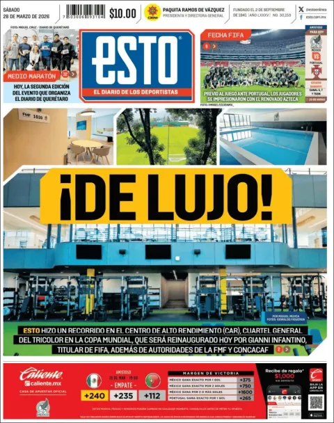 Portada de Esto del sábado, 28 de marzo de 2026