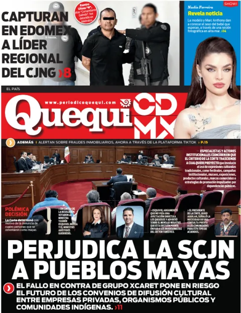 Portada de Quequi CDMX (contraportada) del sábado, 28 de marzo de 2026