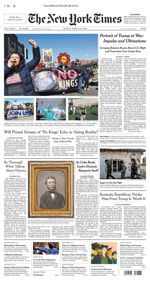 Portada de The New York Times (national)