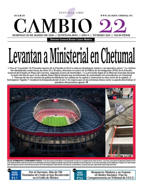 Portada de Diario Cambio 22 (contraportada)