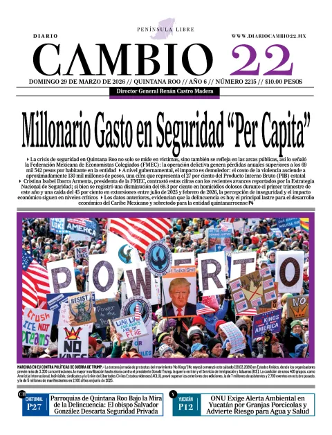 Portada de Diario Cambio 22 (portada)
