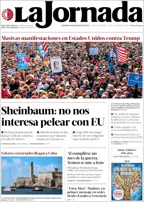 Portada de La Jornada