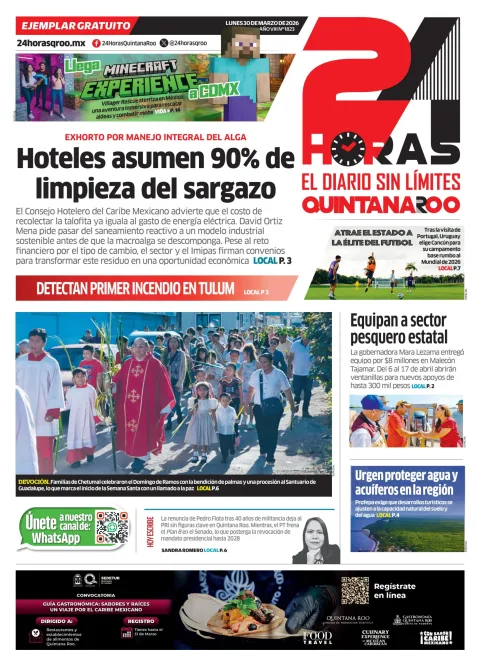 Portada de 24 Horas Quintana Roo