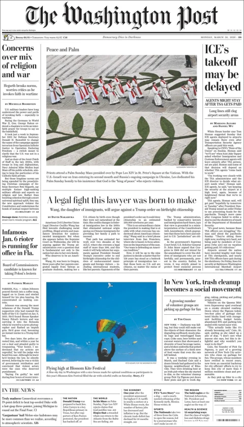 Portada de The Washington Post