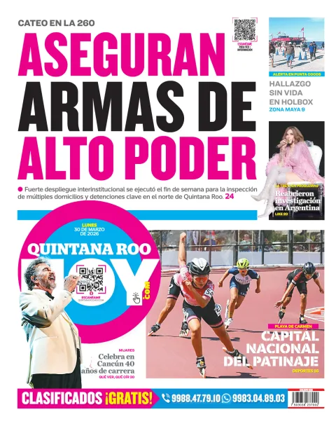 Portada de Quintana Roo Hoy (contraportada)