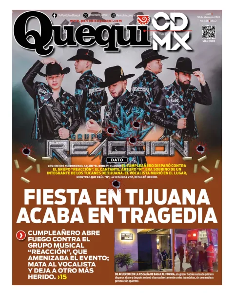 Portada de Quequi CDMX del lunes, 30 de marzo de 2026
