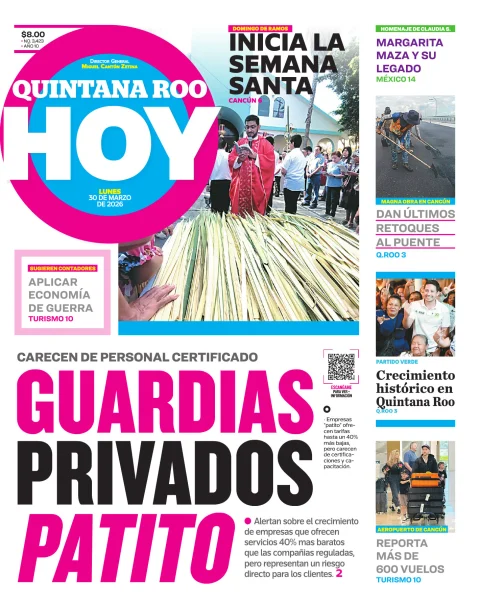 Portada de Quintana Roo Hoy (portada)
