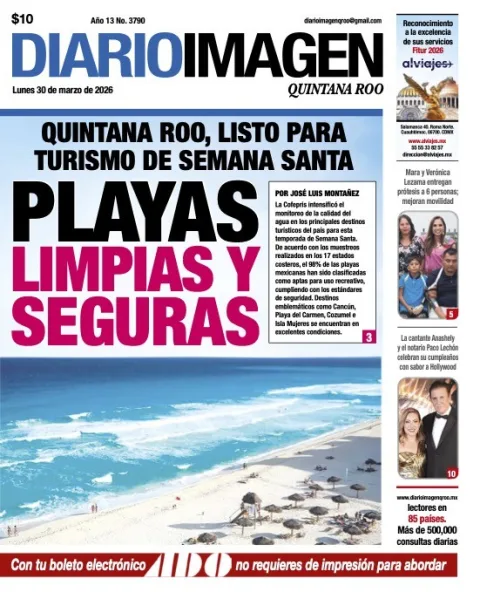 Portada de Diario Imagen Quintana Roo del lunes, 30 de marzo de 2026