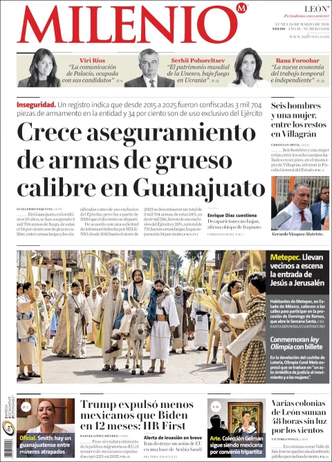 Portada de Milenio Leon del lunes, 30 de marzo de 2026
