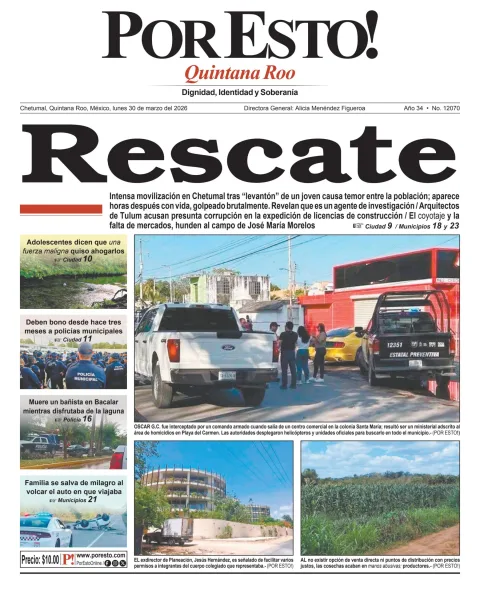 Portada de Por Esto (quintana Roo Chetumal)