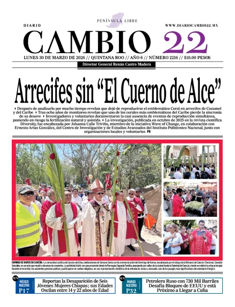 Portada de Diario Cambio 22 (contraportada) del lunes, 30 de marzo de 2026