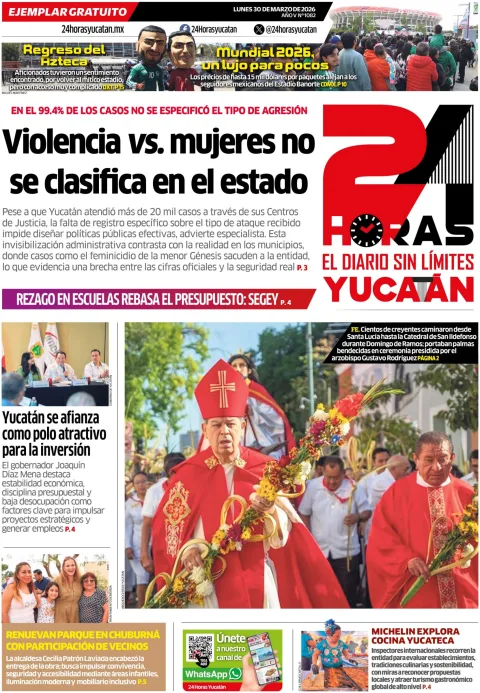 Portada de 24 Horas Yucatan del 2026-03-30