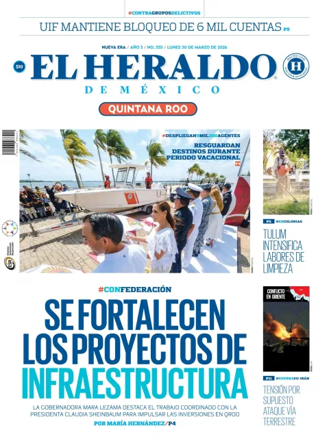 Portada de El Heraldo de Mexico - Quintana Roo