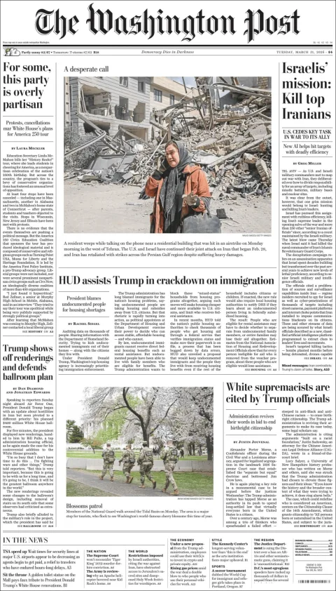 Portada de The Washington Post