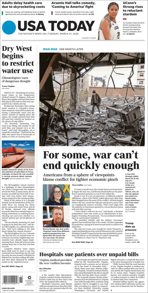 Portada de Usa Today