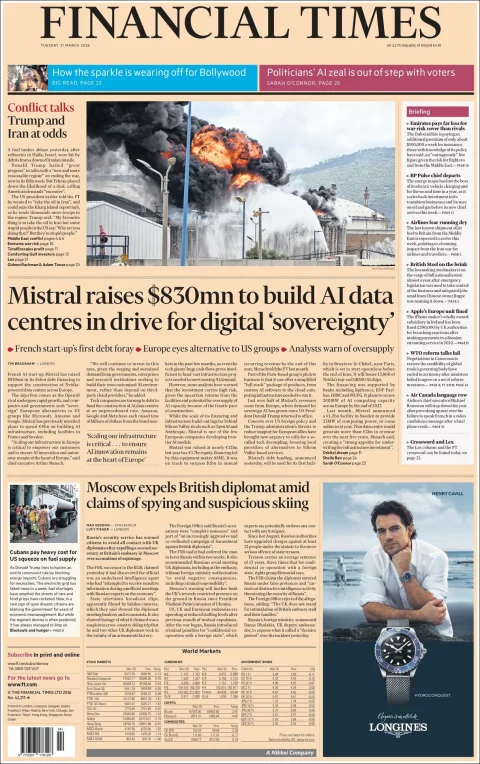Portada de Financial Times del 2026-03-31