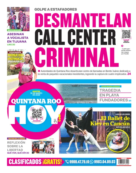 Portada de Quintana Roo Hoy (contraportada)
