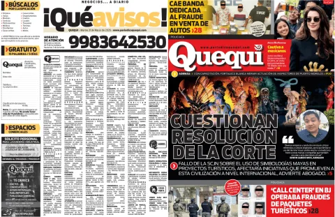 Portada de Quequi (contraportada) del martes, 31 de marzo de 2026