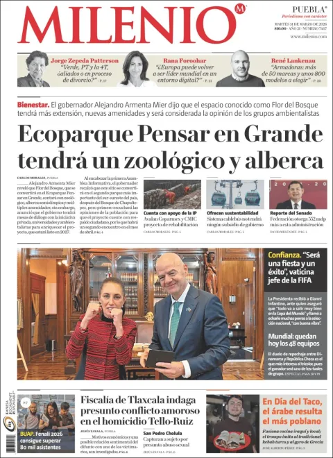 Portada de Milenio Puebla del martes, 31 de marzo de 2026