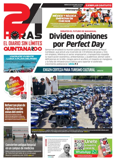 Portada de 24 Horas Quintana Roo