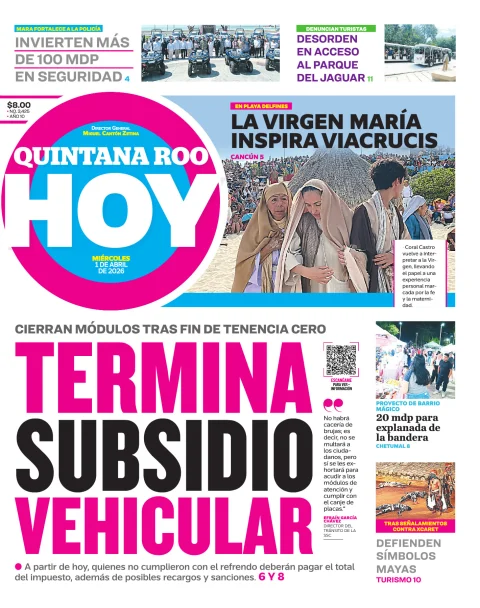 Portada de Quintana Roo Hoy (portada)