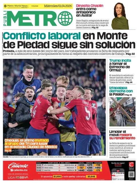 Portada de Publimetro Merida del miércoles, 1 de abril de 2026