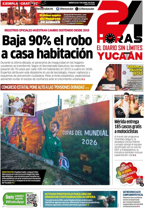 Portada de 24 Horas Yucatan del 2026-04-01