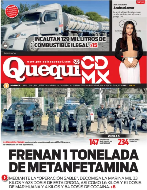Portada de Quequi CDMX (contraportada) del miércoles, 1 de abril de 2026