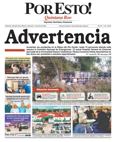 Portada de Por Esto (quintana Roo Chetumal)