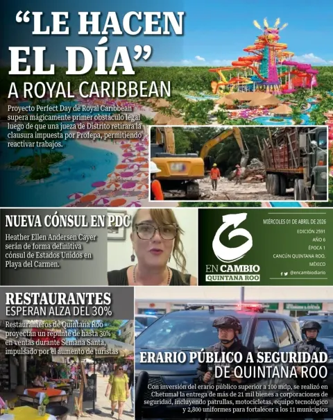Portada de En Cambio - Quintana Roo (contraportada) del miércoles, 1 de abril de 2026