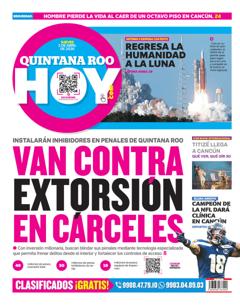 Portada de Quintana Roo Hoy (contraportada)