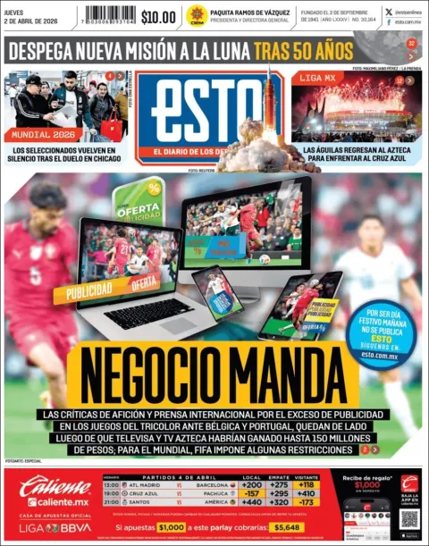 Portada de Esto del jueves, 2 de abril de 2026