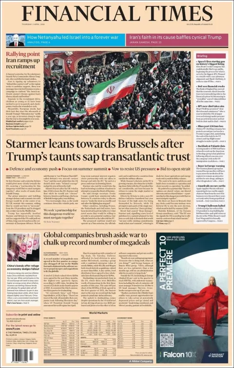 Portada de Financial Times del 2026-04-02