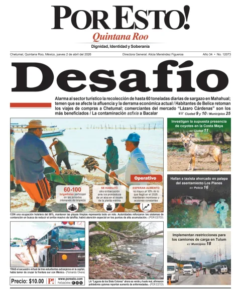 Portada de Por Esto (quintana Roo Chetumal)