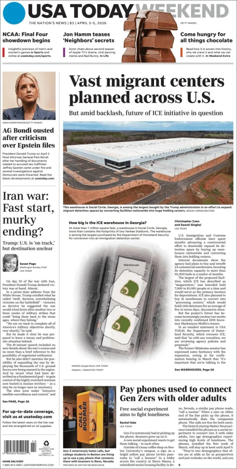 Portada de Usa Today