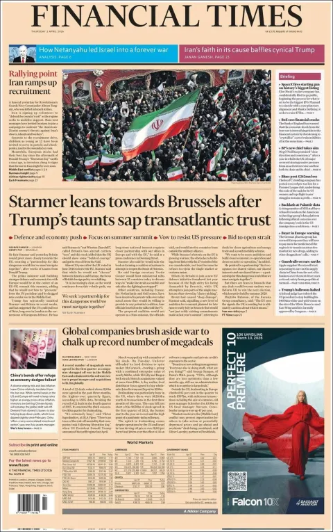 Portada de Financial Times del 2026-04-03