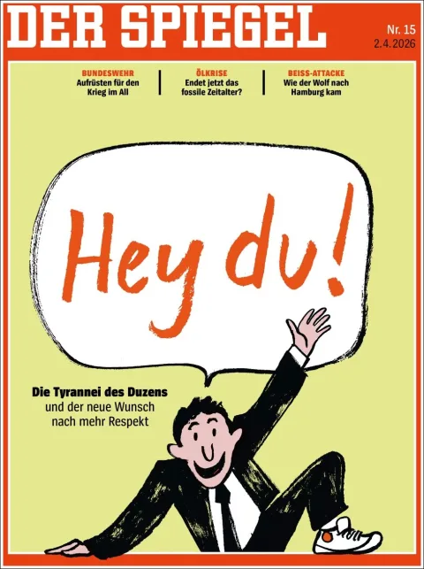 Portada de Der Spiegel del viernes, 3 de abril de 2026