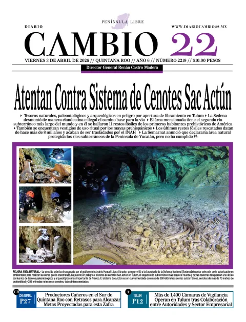 Portada de Diario Cambio 22 (portada) del viernes, 3 de abril de 2026