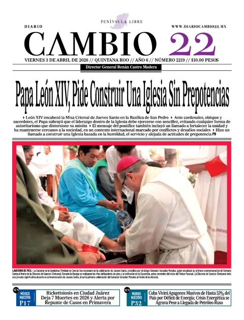 Portada de Diario Cambio 22 (contraportada)