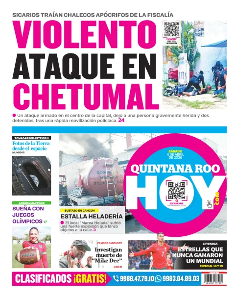 Portada de Quintana Roo Hoy (contraportada)