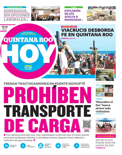 Portada de Quintana Roo Hoy (portada)