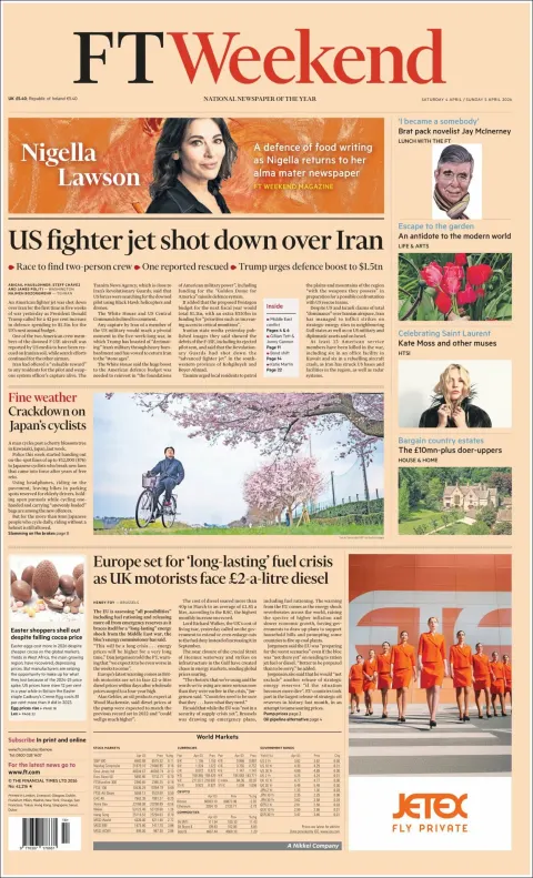 Portada de Financial Times del 2026-04-04