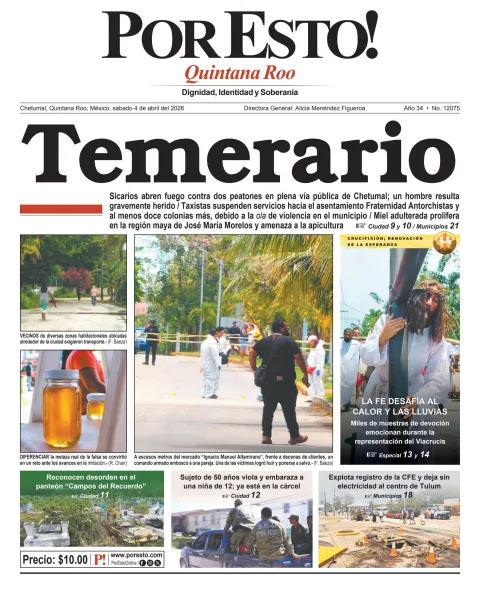 Portada de Por Esto (quintana Roo Chetumal)