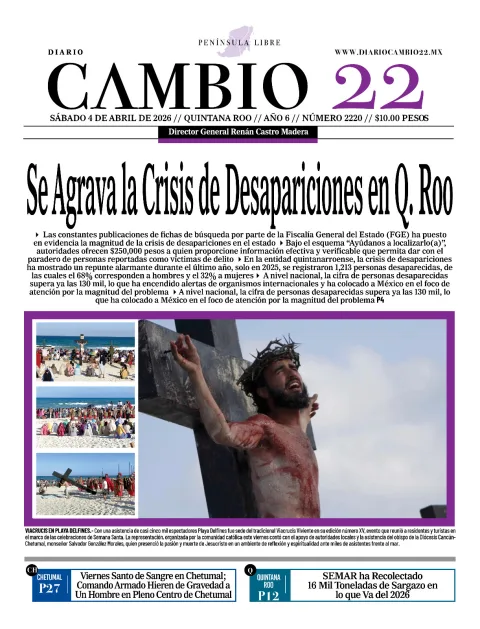 Portada de Diario Cambio 22 (portada)