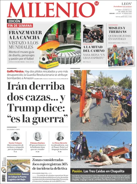Portada de Milenio Leon del sábado, 4 de abril de 2026
